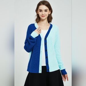 Mia Mod SPRING KNIT COLOR BLOCK CARDI
